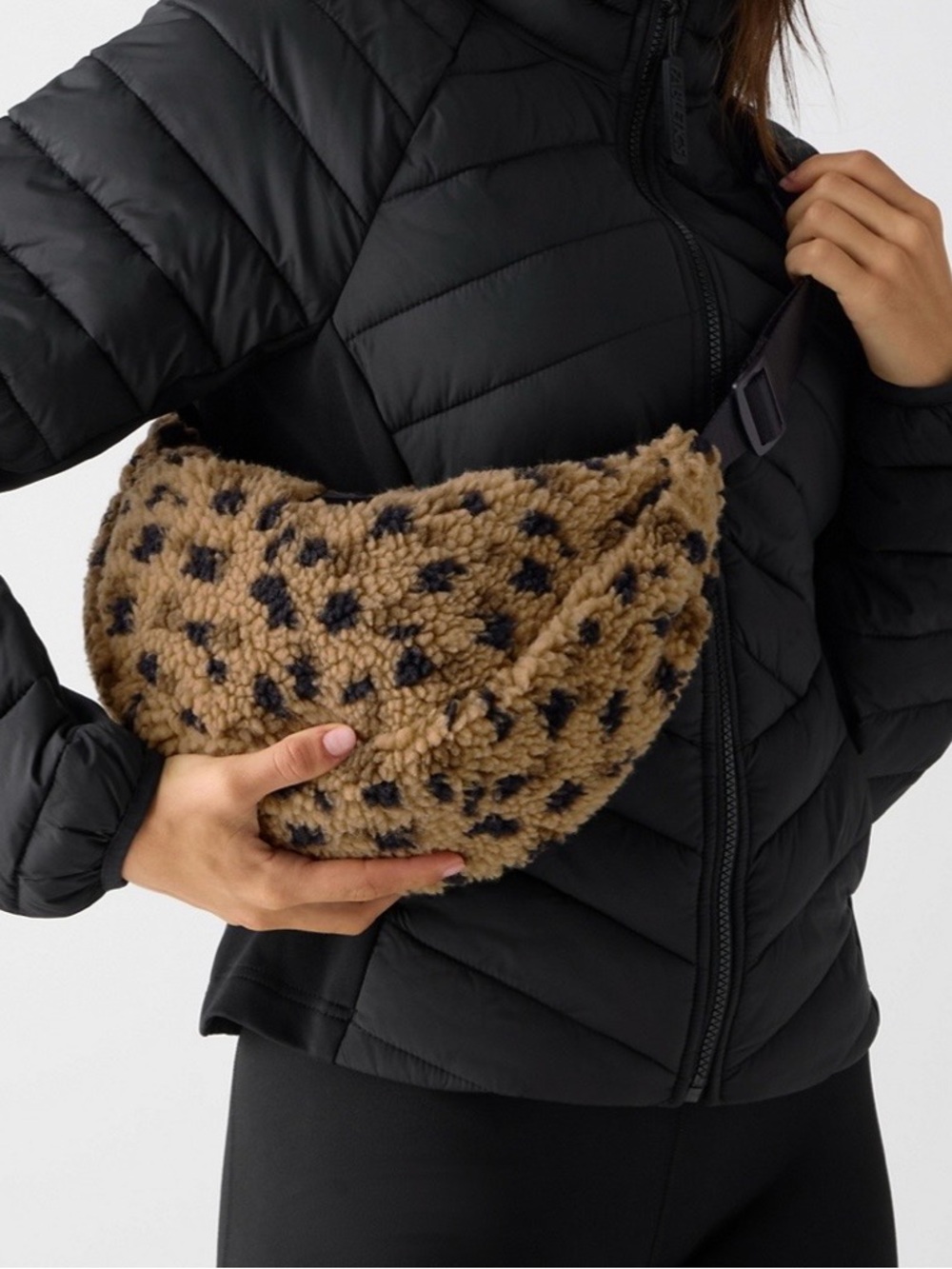 Fabletics The Teddy Sling Bag - Large abstract cheetah NWT